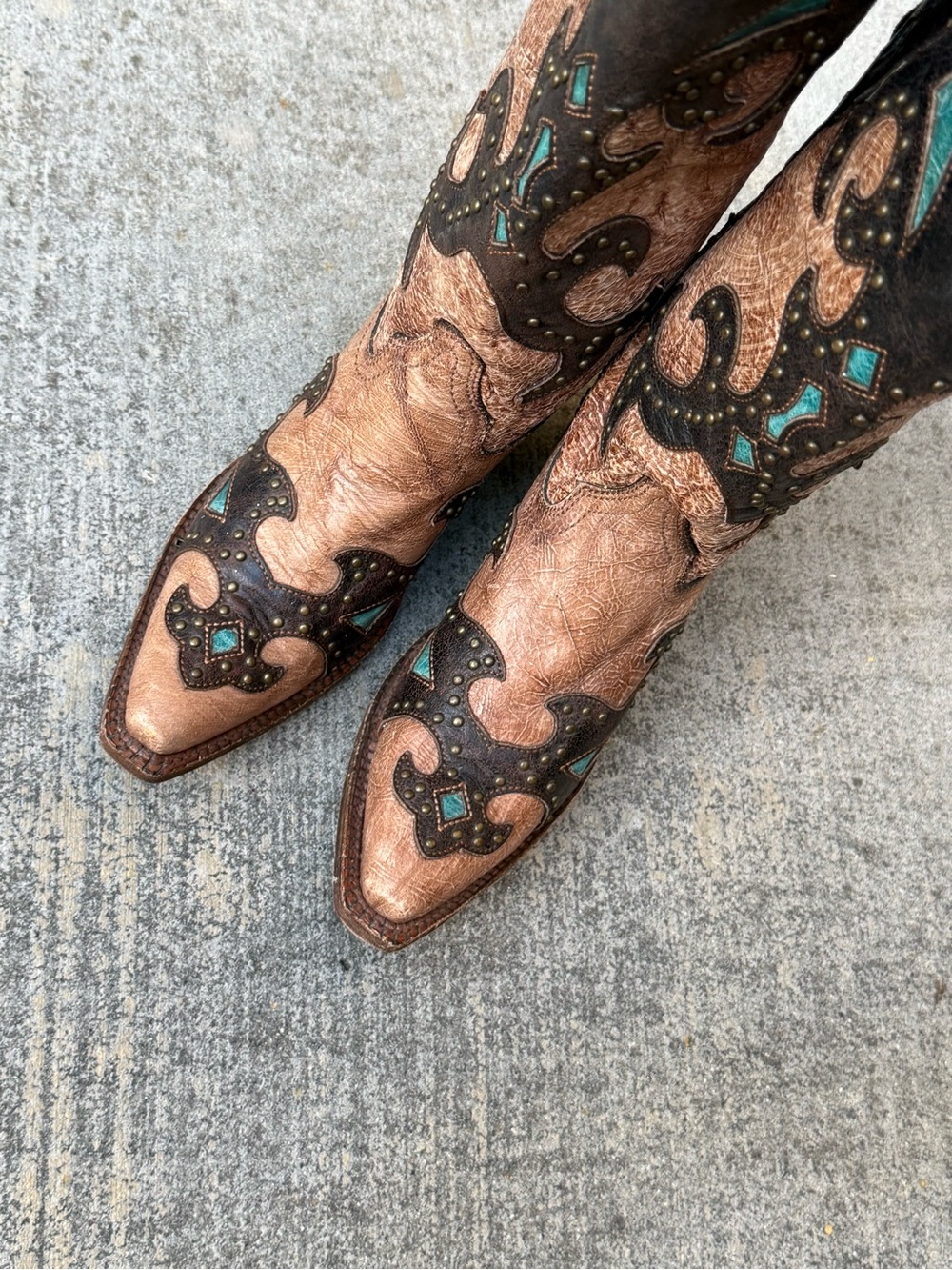 Corral Women’s  "El Paso" Leather Snip-Toe Western boots Cowgirl Brown Size 7.5 - Picture 4 of 10